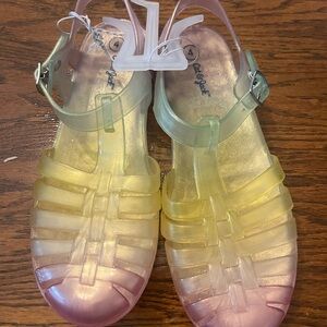 Cat & Jack Pink and Yellow Kids Jelly Sandals